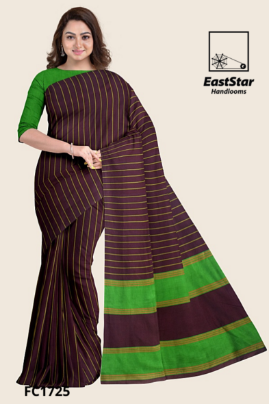 Maroon Handloom Cotton Saree FC1725