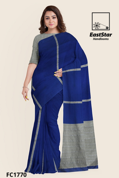 Deep Royal Blue Handloom Cotton Saree FC1770