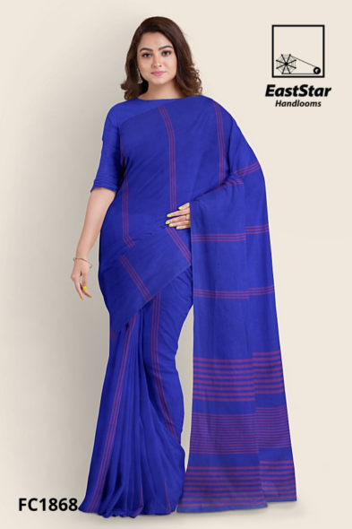 Royal Blue Handloom Cotton Saree FC1868