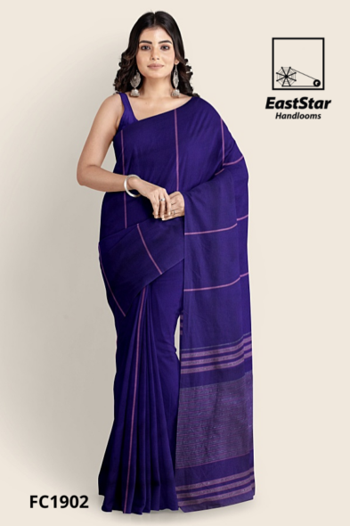 Deep Purple Handloom Cotton Saree FC1902