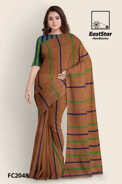 Light Brown Handloom Cotton Saree FC2048
