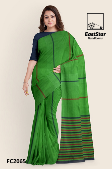Green Handloom Cotton Saree FC2065 Green Handloom Cotton Saree FC2065