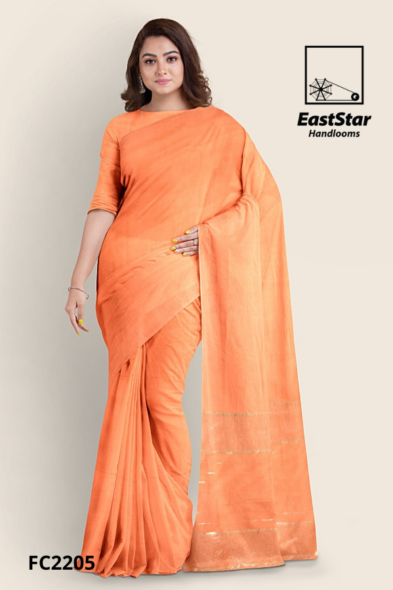 Orange Handloom Cotton Saree FC2205