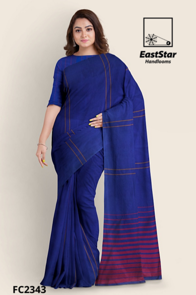 Royal Blue Handloom Cotton Saree FC2343