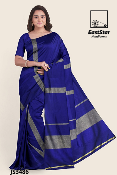 Royal Blue Handloom Silk Saree JS3486 Royal Blue Handloom Silk Saree JS3486