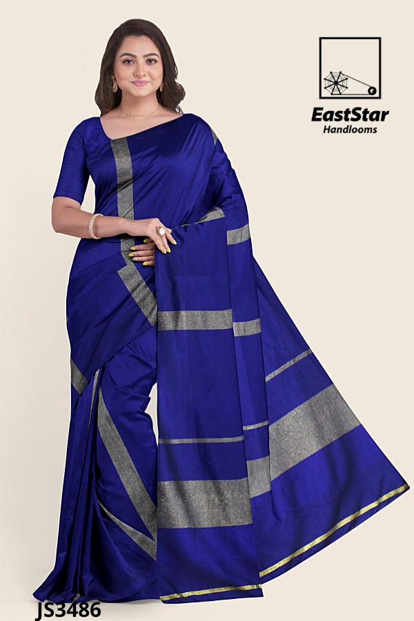 Royal Blue Handloom Silk Saree JS3486 Royal Blue Handloom Silk Saree JS3486