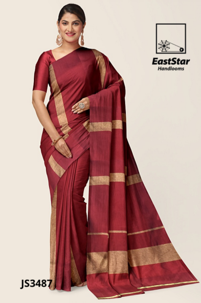Maroon Handloom Silk Saree JS3487