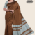 Chocolate Brown Handloom Silk Saree JS3535