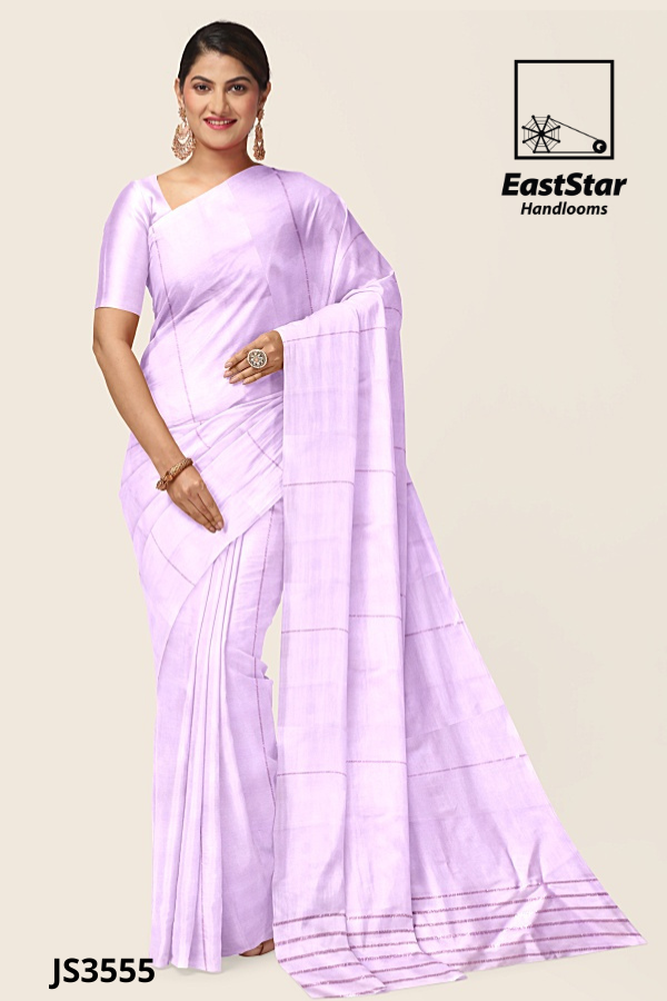 Light Lavender Handloom Silk Saree JS3555 Light Lavender Handloom Silk Saree JS3555