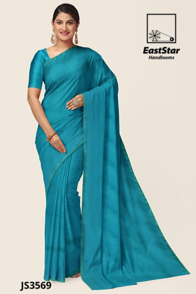 Peacock Blue Handloom Silk Saree JS3569