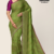 Olive Green Handloom Silk Saree JS3570