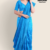 Bright Blue Handloom Silk Saree JS3571