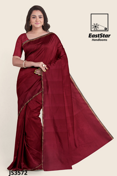 Maroon Handloom Silk Saree JS3572