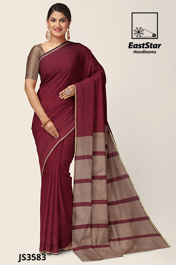 Maroon Handloom Silk Saree JS3583
