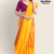 Yellow Orange Handloom Silk Saree JS3587
