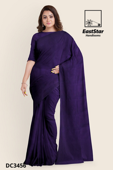 Deep Purple Handloom Cotton Saree DC3456
