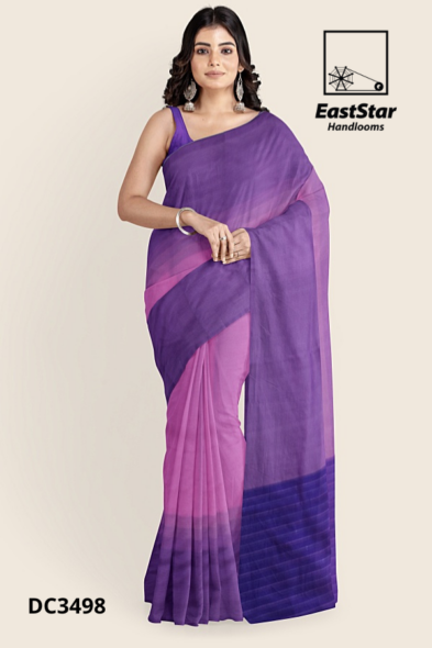 purple pink Handloom Cotton Saree DC3498