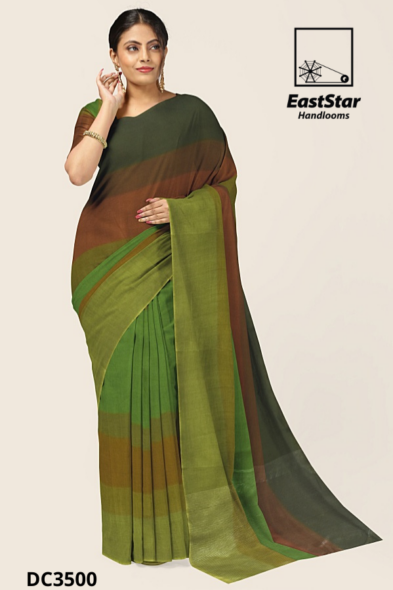 Multi Colour Handloom Cotton Saree DC 3500