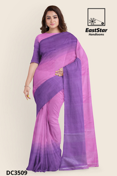 Pink & purple Handloom Cotton Saree DC3509