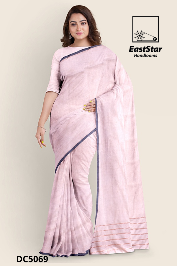 Light Pink Handloom Cotton Saree DC5069