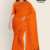 Bright Orange Handloom  Embroidery Cotton Saree EMC2084