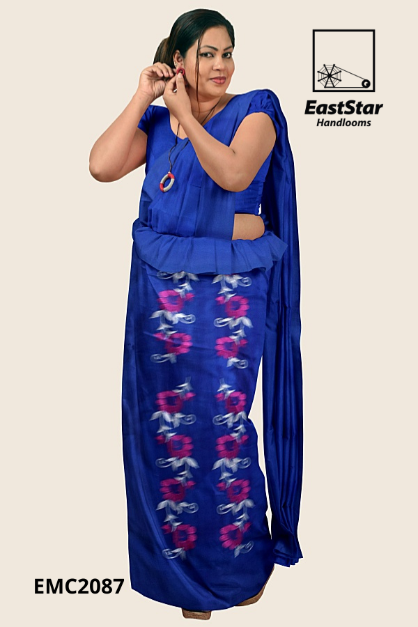 Vibrant Royal Blue Embroidery Cotton Saree EMC2087 Vibrant Royal Blue Embroidery Cotton Saree EMC2087