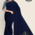 Navy Blue Handloom Embroidery Cotton Saree EMC2099