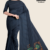 Charcoal Blue Handloom Embroidery Cotton Saree EMC2115