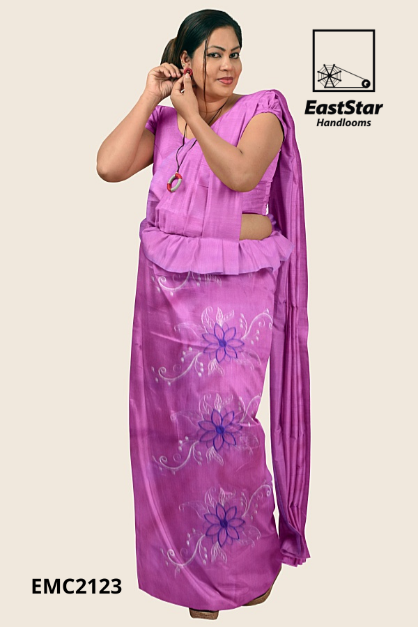 Purple Pink Handloom Embroidery Cotton Saree EMC2123 Purple Pink Handloom Embroidery Cotton Saree EMC2123