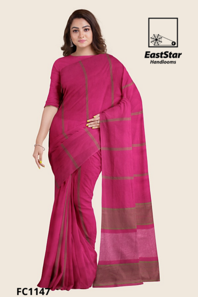 Magenta Handloom Cotton Saree FC1147