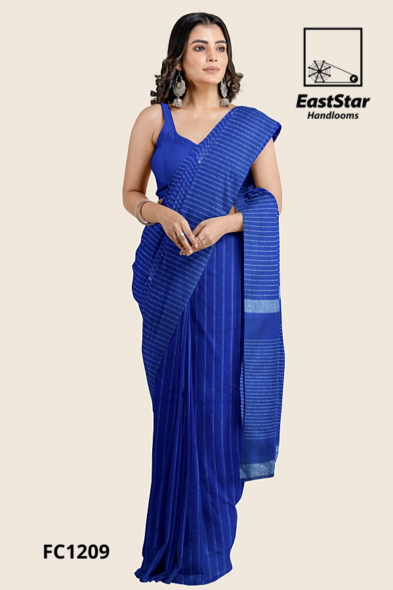 Royal Blue Handloom Cotton Saree FC1209