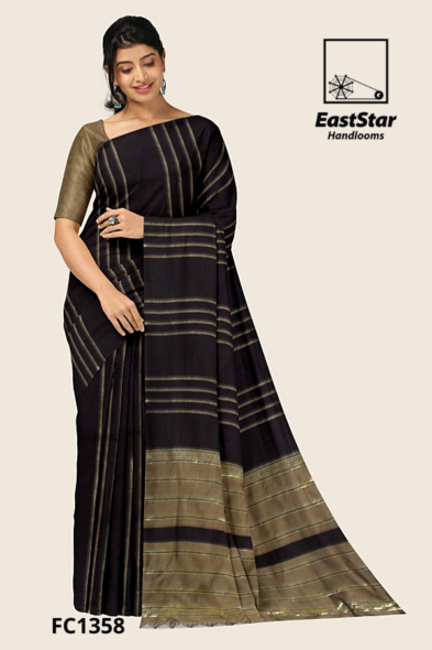 Brown Handloom Cotton Saree FC1358