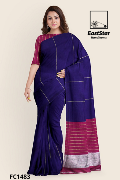Deep Purple Handloom Cotton Saree FC1483