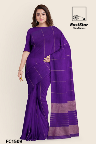 Deep Purple Handloom Cotton Saree FC1509