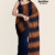 Navy Blue Rusty Brown Handloom Cotton Saree FC1547