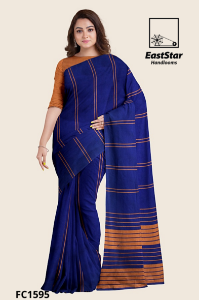 Royal Blue Handloom Cotton Saree FC1595