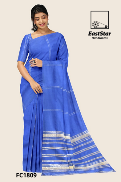 Royal Blue Handloom Cotton Saree FC1809