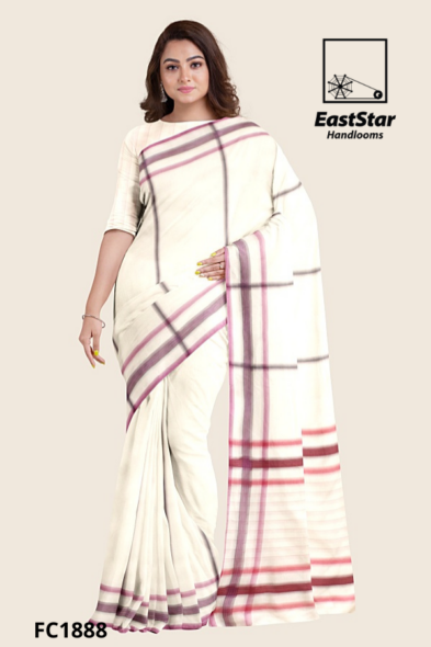 Off white Handloom Cotton Saree FC1888