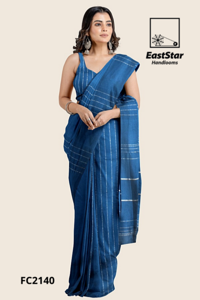 Deep blue Handloom Cotton Saree FC2140