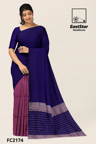 Purple Magenta Handloom Cotton Saree FC2174