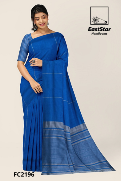 Blue Handloom Cotton Saree FC2196
