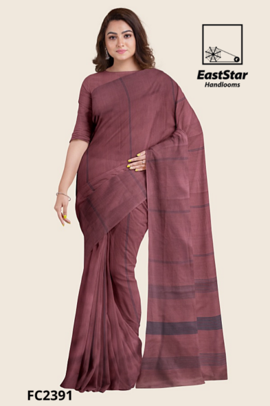 Dusty mauve Handloom Cotton Saree FC2391
