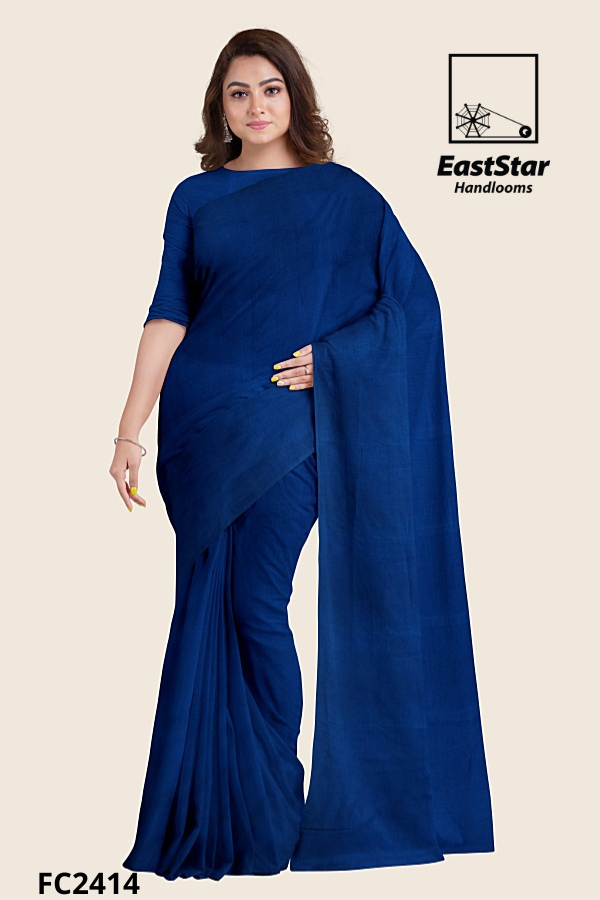 Deep Blue Handloom Cotton Saree FC2414