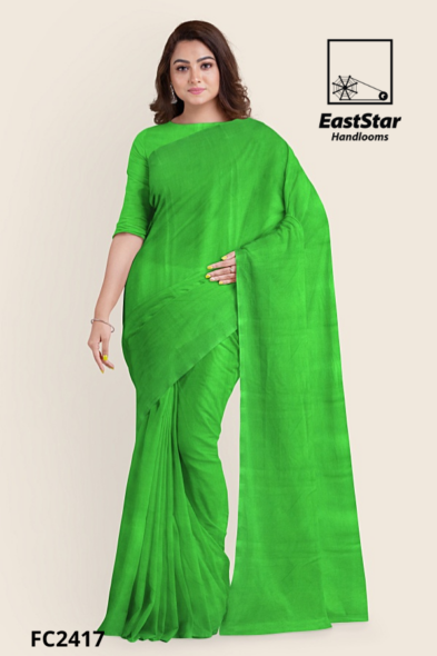 Bright Green Handloom Cotton Saree FC2417