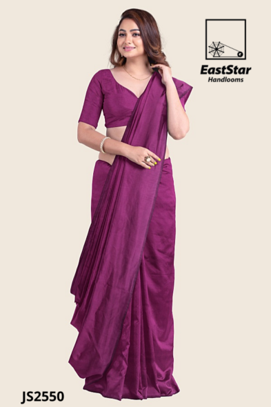 Deep Magenta Handloom Silk Saree JS2550