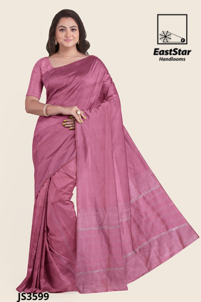 Mauve Pink Handloom Silk Saree JS3599