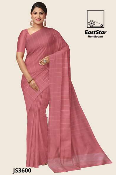 Dark Rose Handloom Silk Saree JS3600
