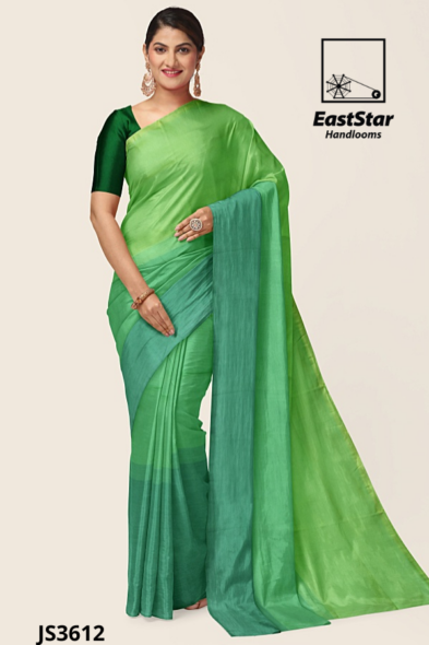 Green Gradient Handloom Silk Saree JS3612