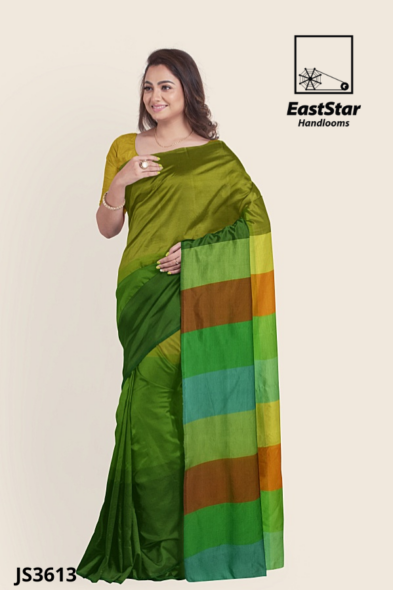 Multi Colour Handloom Silk Saree JS3613