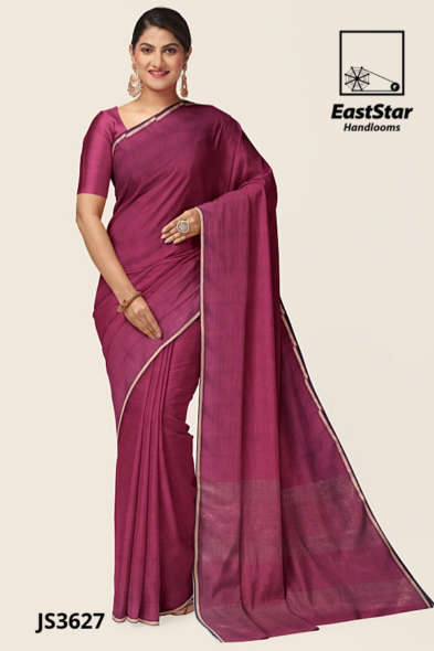 Deep Magenta Handloom Silk Saree JS3627
